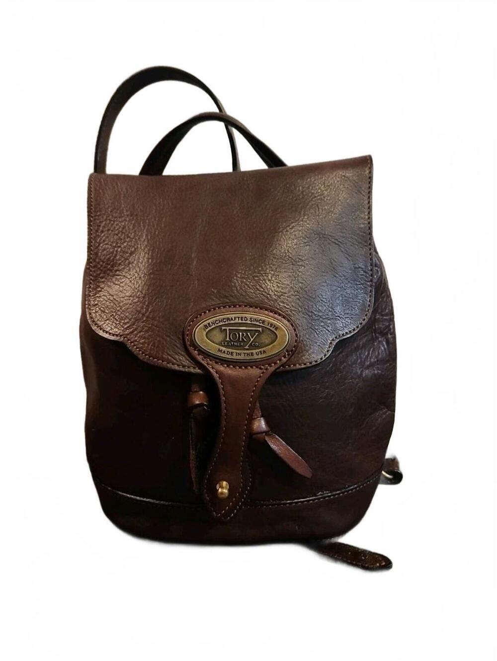 VTG Brown Leather Backpack Tory Leather Co Sling Purse OOAK Made in the USA